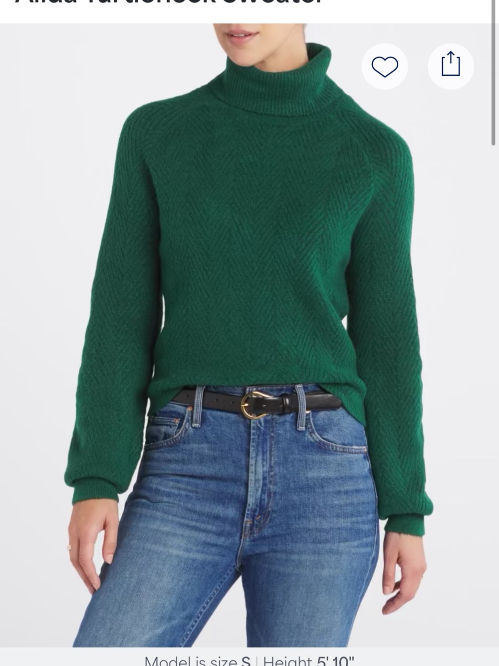 Turtleneck Knit Sweater - Forest Green